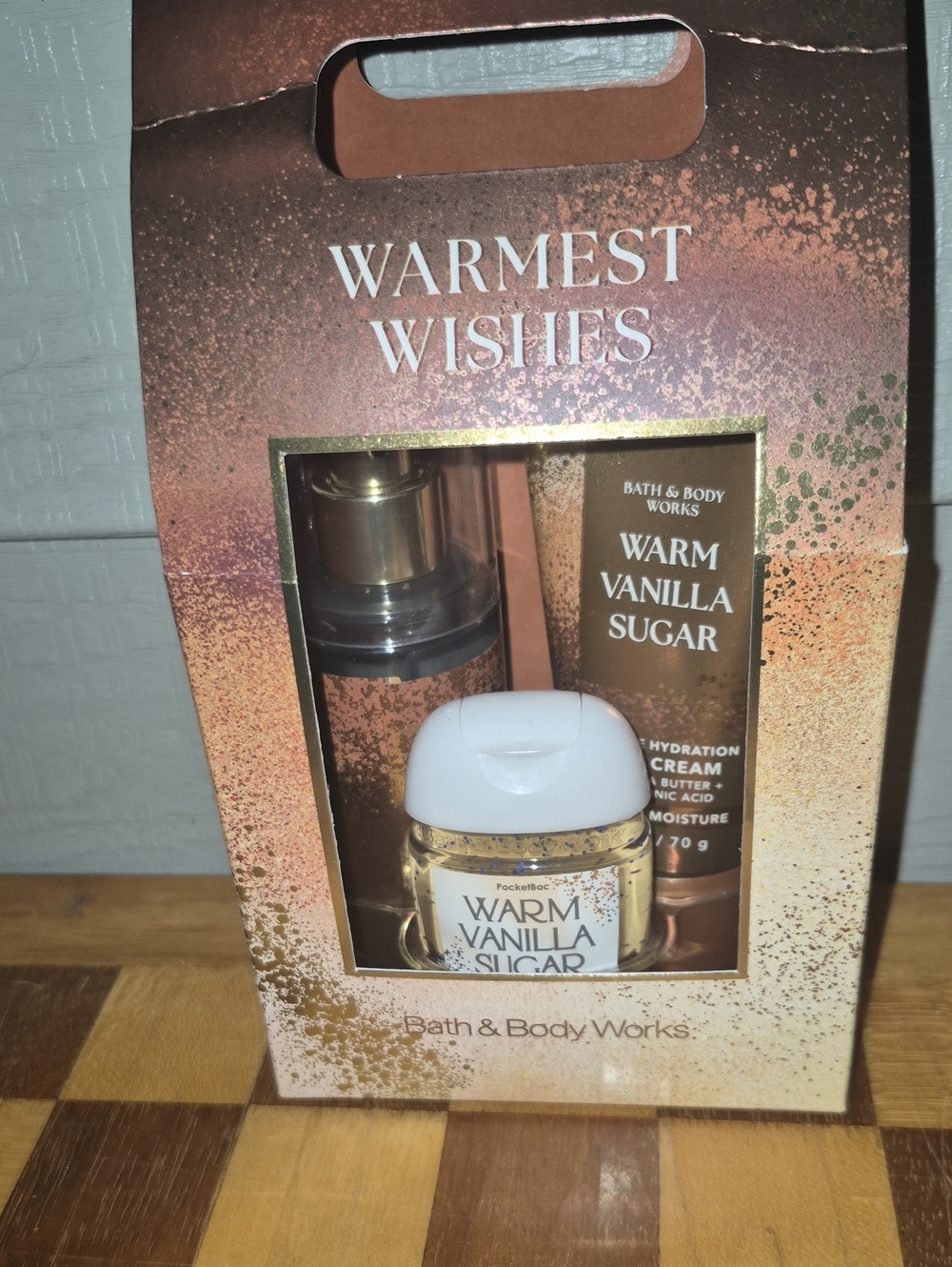 Bath & Body Works Warm Vanilla Sugar Set - White, Gold, Brown